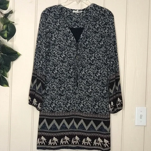 Ladies Altar’d State LS Multicolor Design Dress Elephants Flower Floral 
XS 0 2… - Picture 7 of 14